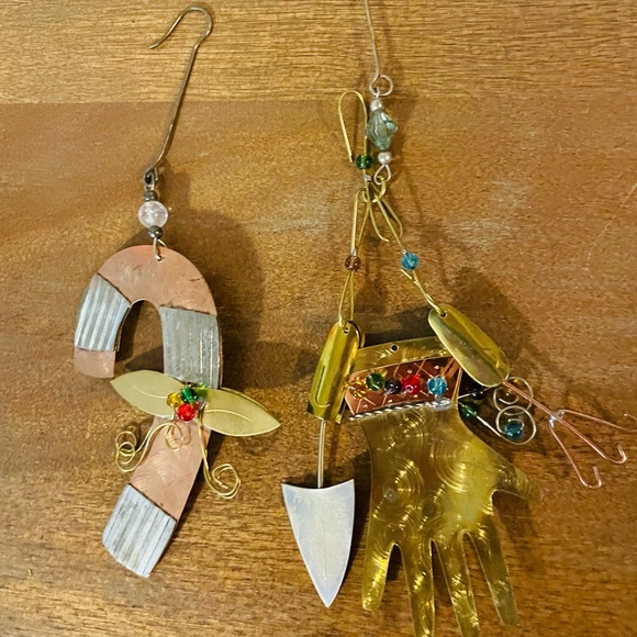 Pilgrim Imports Other - 6/$20 Mixed Metals Handcrafted Ornaments, Pilgrim Imports, Unique, Collectible